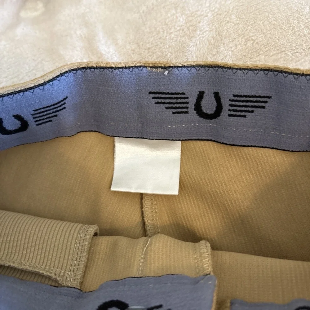 TUFF RIDER Tan Equestrian Riding Faux Suede Ribbed Breeches Pants‎ Girls 16